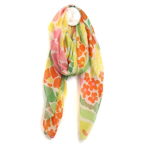 POM Peace of Mind Yellow mix recycled flower scarf