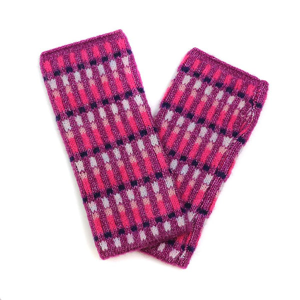POM Peace Of Mind Fuchsia Pink Knitted Wrist Warmers