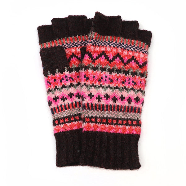 Peace Of Mind Nordic Fingerlesswine, red & pink Gloves Wine Red & Pink