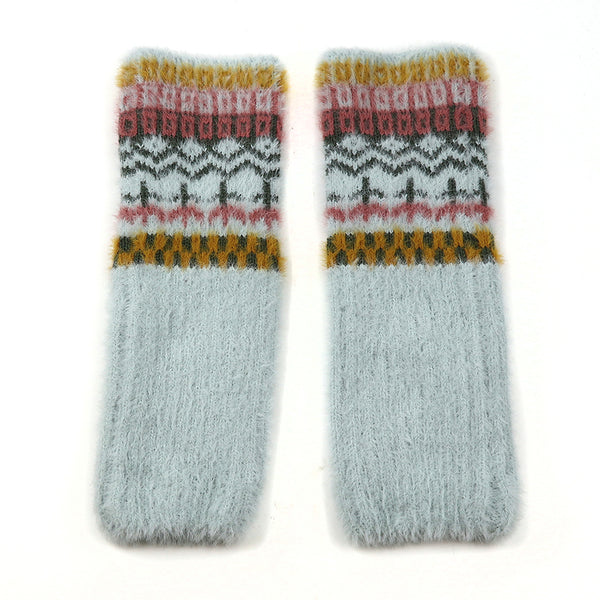 Peace Of Mind Super soft blue mix multi knit wrist warmers