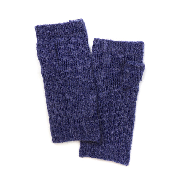 Peace Of Mind  Navy Cable Knit Recycled Wrist Warmers