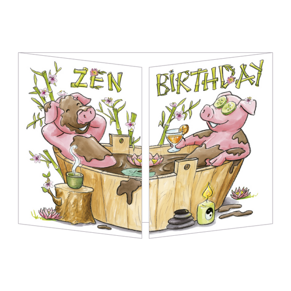 Sophie Turrel Folding Greetings Card - Zen Birthday CT338