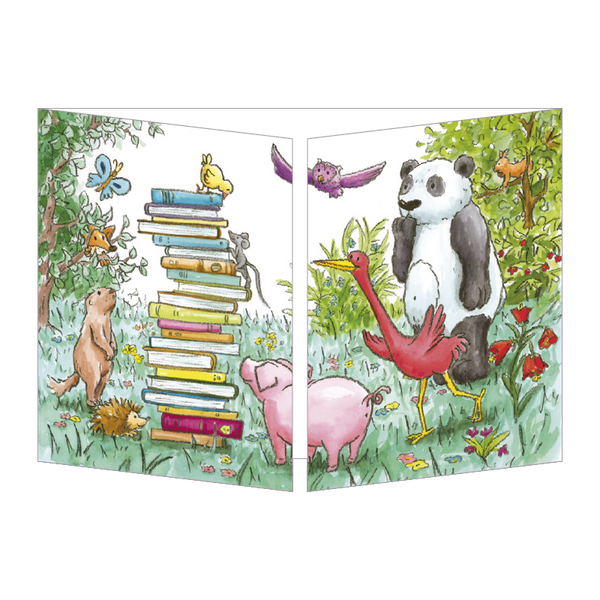 Sophie Turrel Folding Greetings Card - Reading in Nature CT341