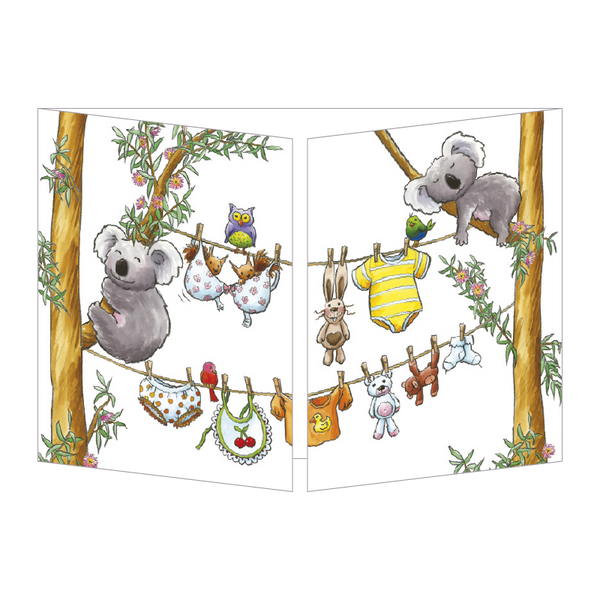 Sophie Turrel Folding Greetings Card - The Koalas CT343