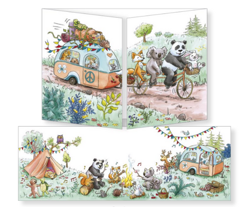Sophie Turrel Folding Greetings Card - Marshmallow Party CT354