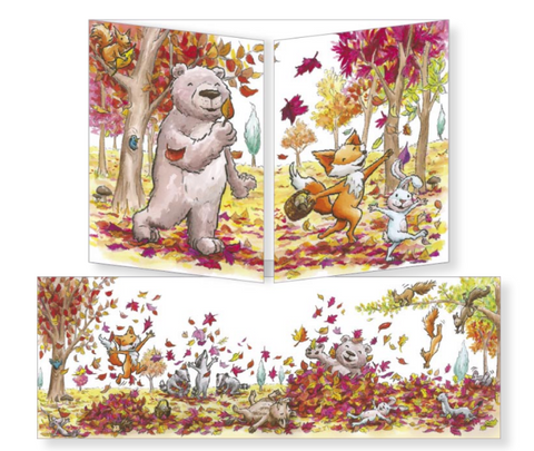 Sophie Turrel Folding Greetings Card - Autumn Fall CT348