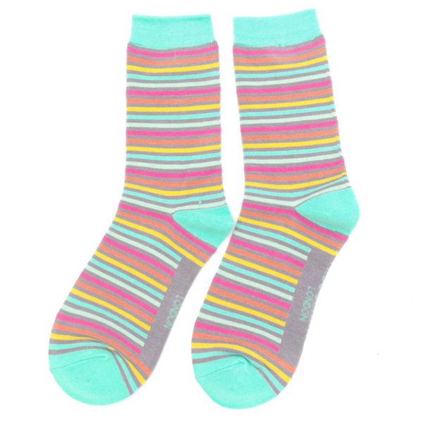Miss Sparrow Socks Vibrant Stripes Grey