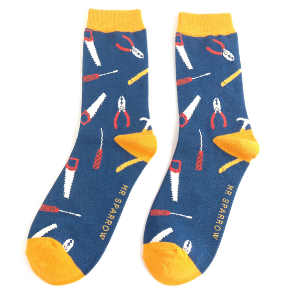 Mr Heron Socks Tool Box Navy