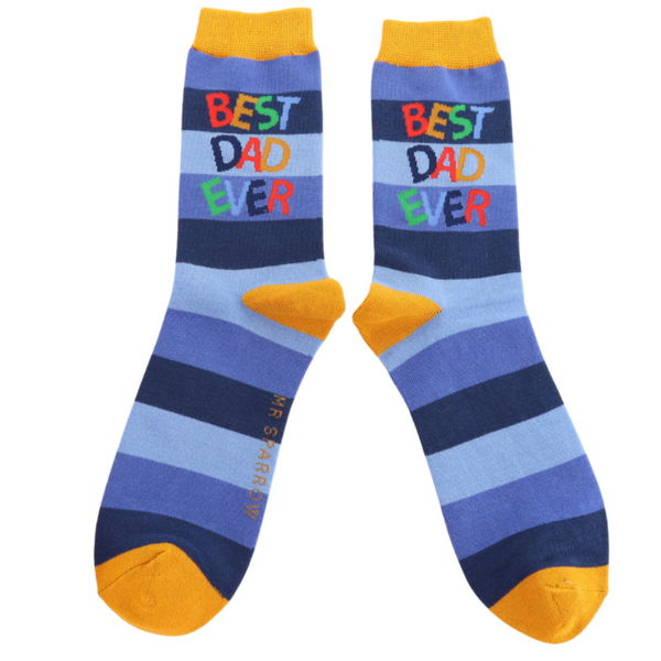 Mr Heron Socks Best Dad Blue