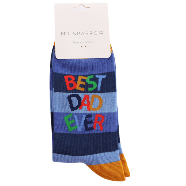 Mr Heron Socks Best Dad Blue