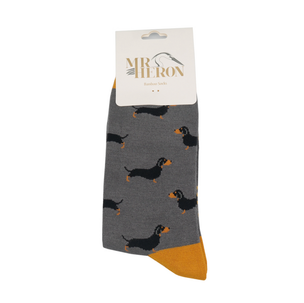 Mr Heron Socks Little Sausage Dogs Grey