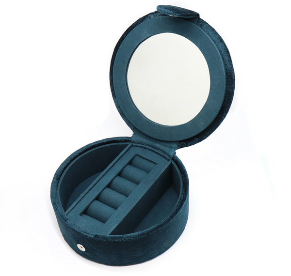 POM Dark Teal Velvet Hedgehog Jewellery Box