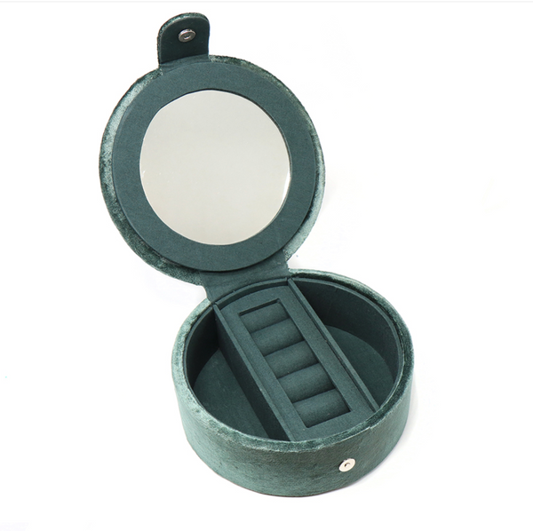 POM Midnight Green Velvet Leaping Hare Jewellery Box