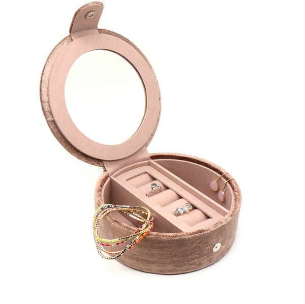 POM Buff Velvet Sleeping Dormouse Jewellery Box