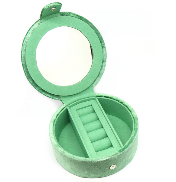 POM Green Velvet Badger Jewellery Box