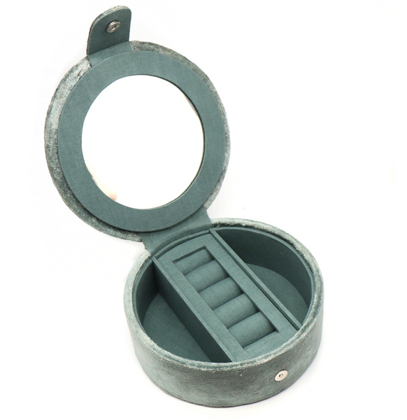 POM Sage Velvet Highland Cow Jewellery Box