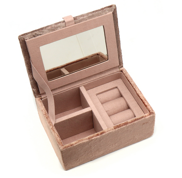 POM Buff Velvet Sleeping Dormouse Small Jewellery Box