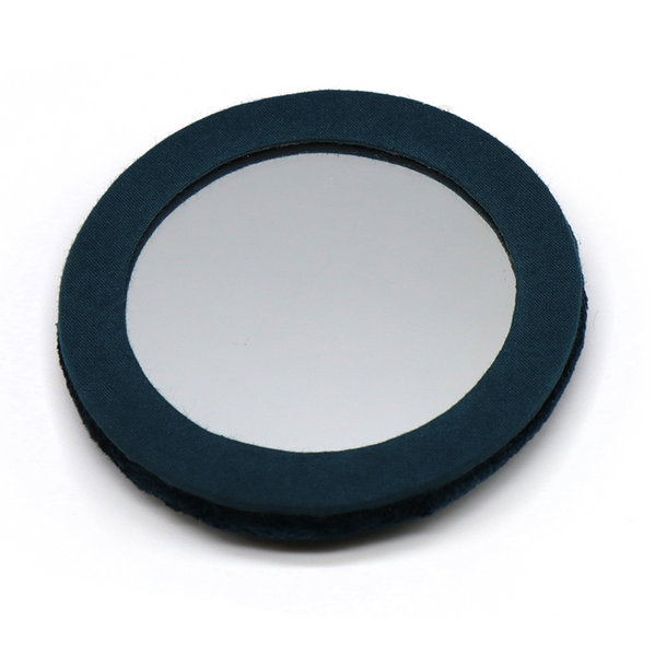 POM Dark Teal Velvet Embroidered Hedgehog Compact Mirror