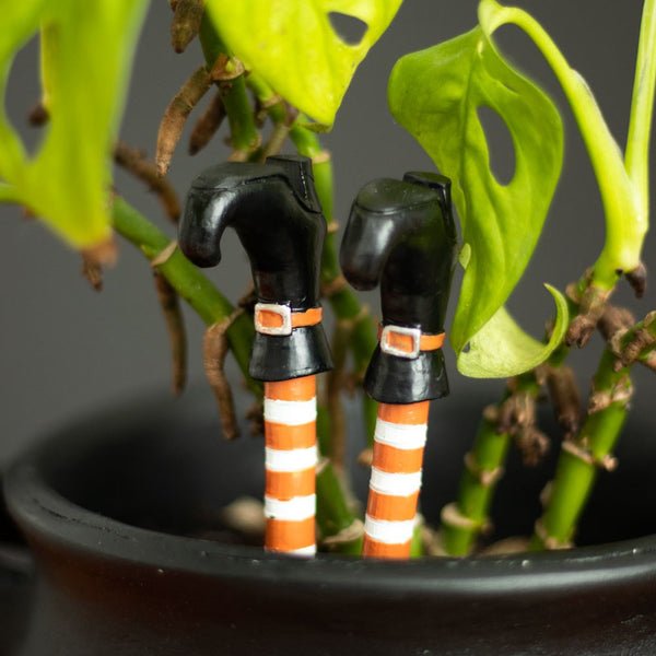 Set of 2 Witch's Leg Plant Pot Ornaments