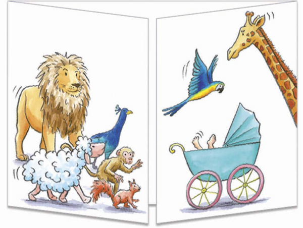 Sophie Turrel Folding Greetings Card - CT320 New Baby