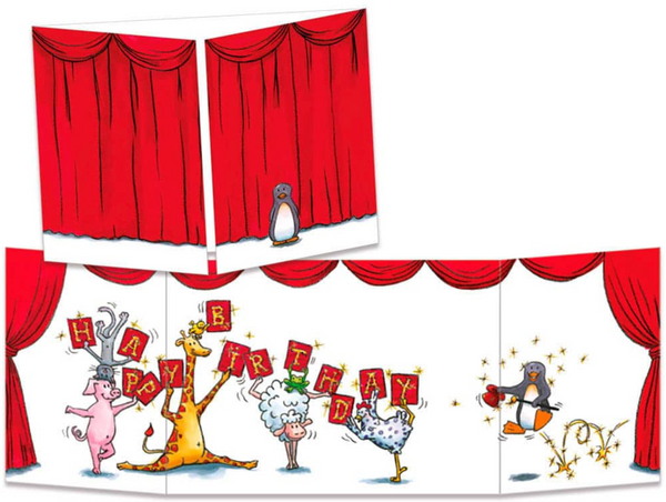 Sophie Turrel Folding Greetings Card- Penguin CT76