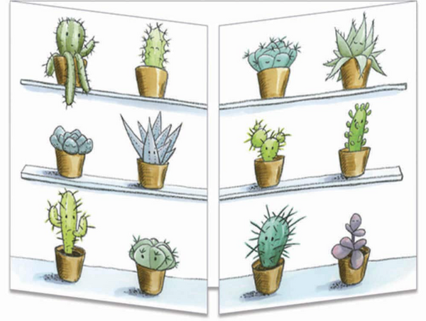 Sophie Turrel Folding Greetings Card - Cacti CT323