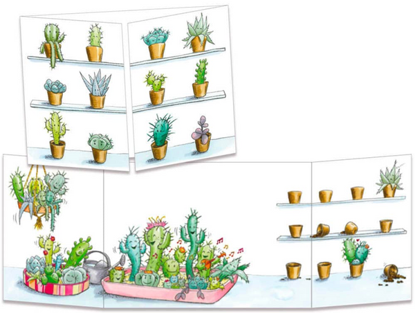 Sophie Turrel Folding Greetings Card - Cacti CT323