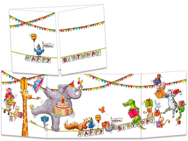 Sophie Turrel Folding Greetings Card - Happy Birthday Birdie CT307