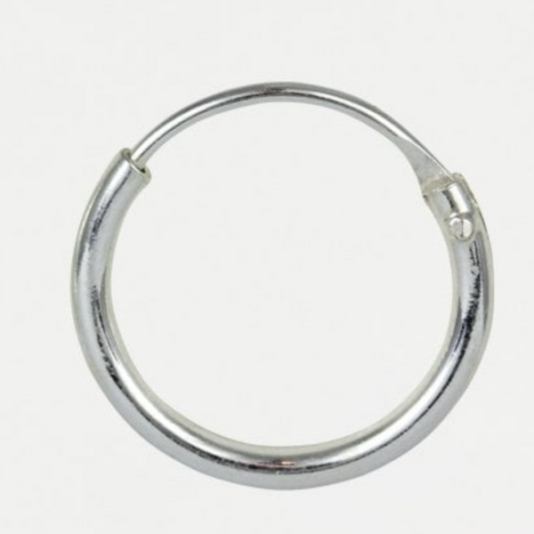 Silver Sleeper Hoop Earring - Plain