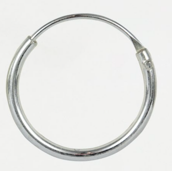 Silver Sleeper Hoop Earring - Plain