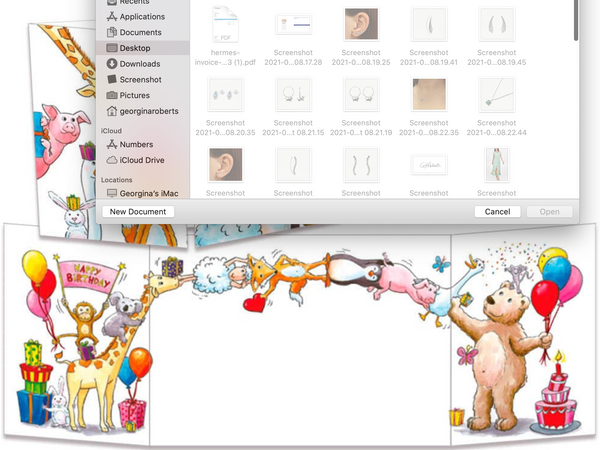 Sophie Turrel Folding Greetings Card - Waiting Animals CT295