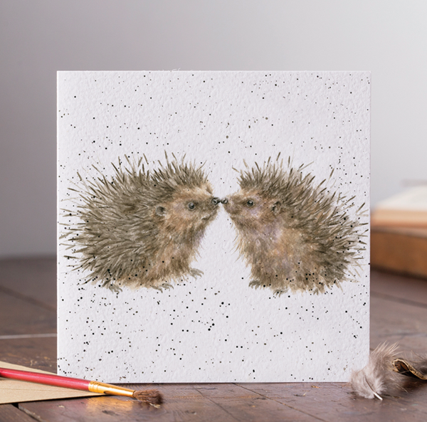 Greetings Card Wrendale Designs - Hogs and Kisses