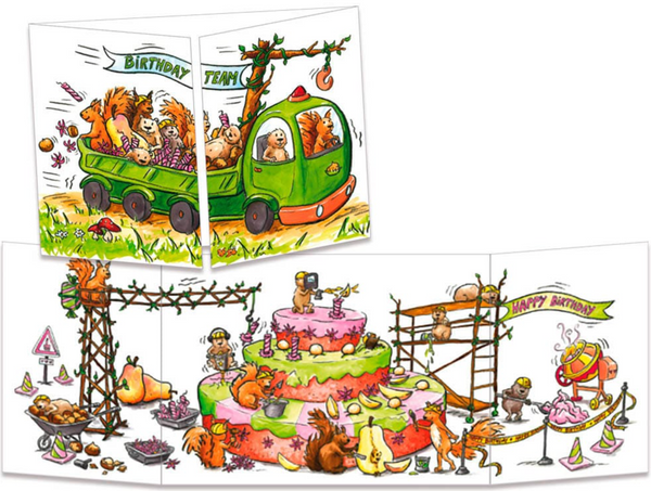 Sophie Turrel Folding Greetings Card- Birthday Truck CT262