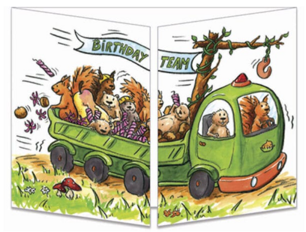 Sophie Turrel Folding Greetings Card- Birthday Truck CT262