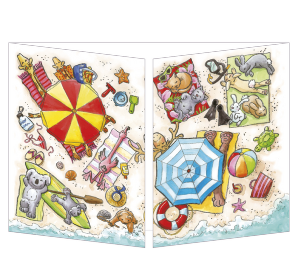 Sophie Turrel Folding Greetings Card - The Beach CT332