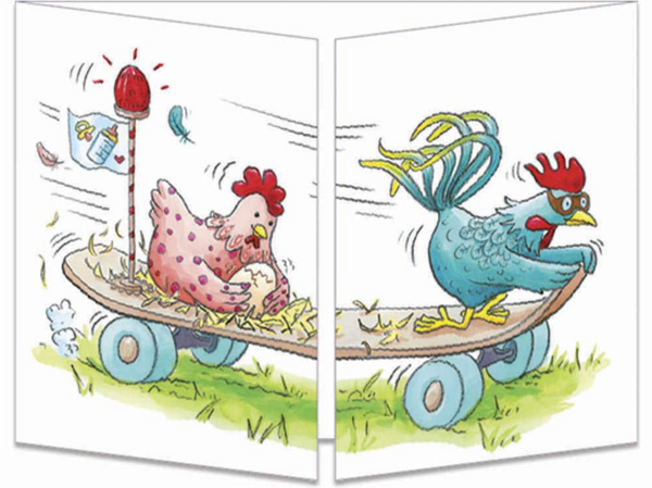 Sophie Turrel Folding Greetings Card - Skate CT318