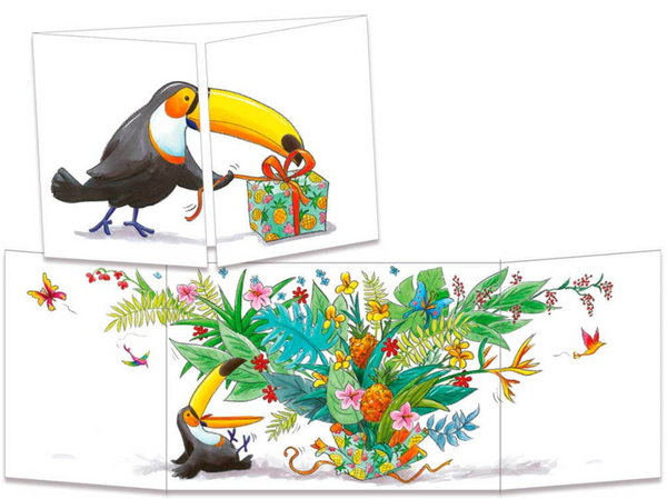 Sophie Turrel Folding Greetings Card - Tropical Birthday CT313