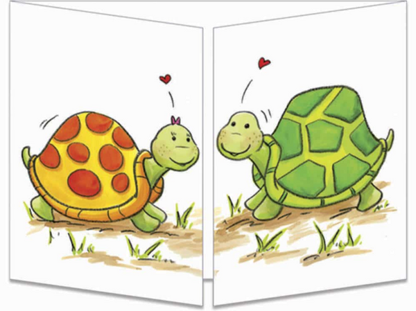 Sophie Turrel Folding Greetings Card - Turtle Love CT266