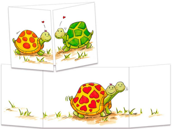 Sophie Turrel Folding Greetings Card - Turtle Love CT266
