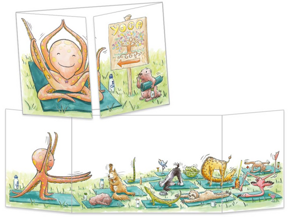 Sophie Turrel Folding Greetings Card - Yoga CT335