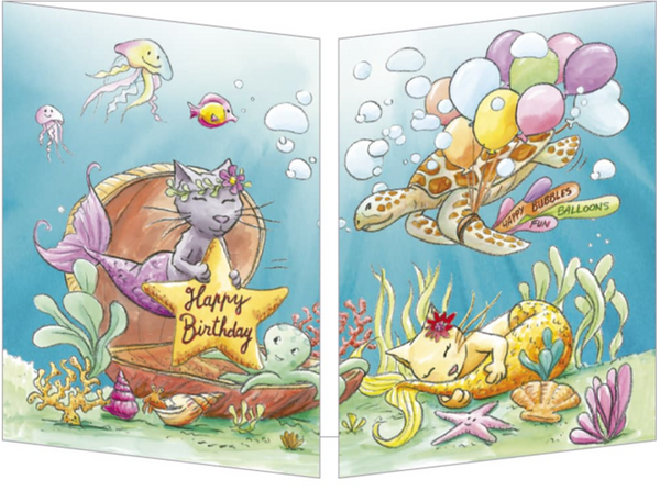 Sophie Turrel Folding Greetings Card -Bubbles CT336