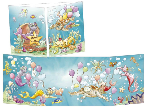 Sophie Turrel Folding Greetings Card -Bubbles CT336