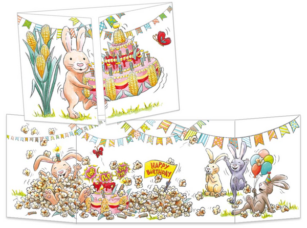 Sophie Turrel Folding Greetings Card - Popcorn CT334