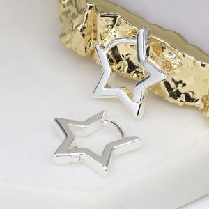 Peace of Mind Silver Plated Star Sleeper Earrings