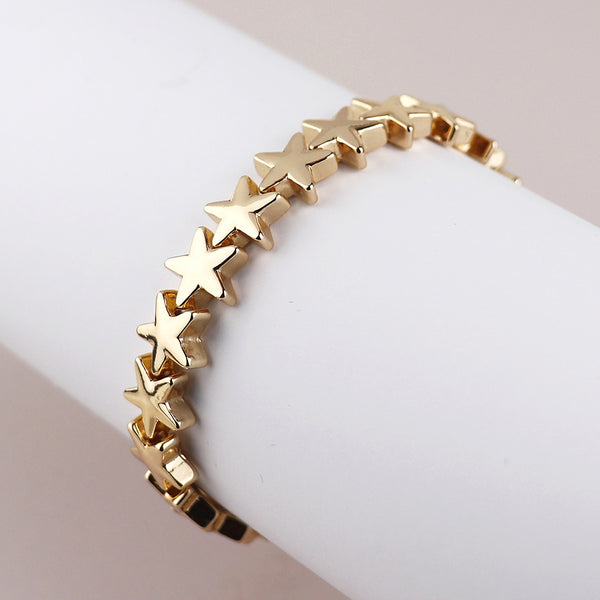 POM Faux Gold Stars Stretch Bracelet