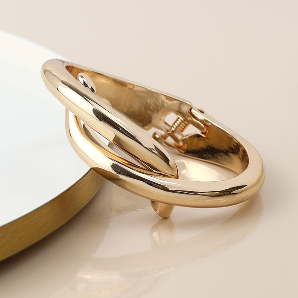 Peace of Mind Golden Crossover Hinged Bangle