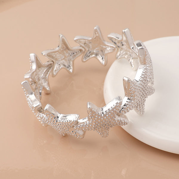 Peace of Mind Silver Plated Starfish Stretch Bracelet