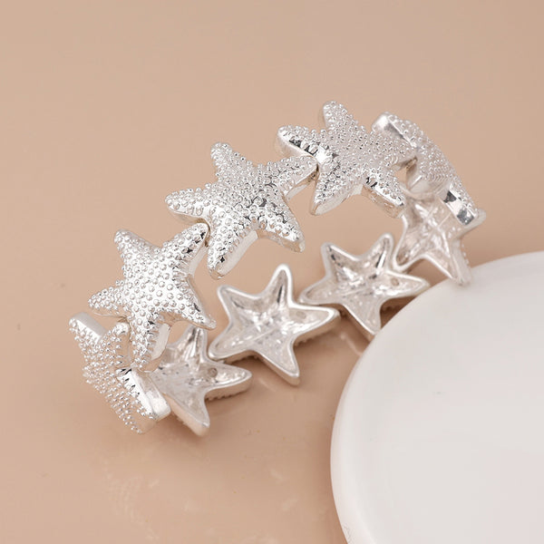 Peace of Mind Silver Plated Starfish Stretch Bracelet