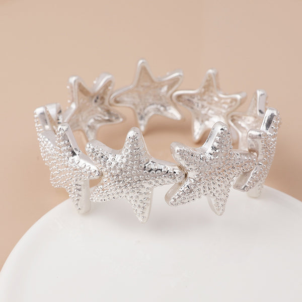 Peace of Mind Silver Plated Starfish Stretch Bracelet