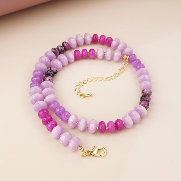 Peace of Mind Purple stone mixed bead necklace